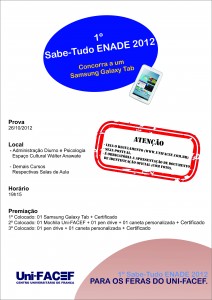 Uni-FACEF realiza hoje o 1º SABE-TUDO ENADE 2012