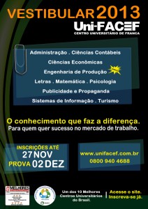 VESTIBULAR 2013 – Último dia para inscrições