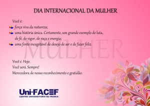 Uni-FACEF cumprimenta a todas a mulheres pelo seu dia