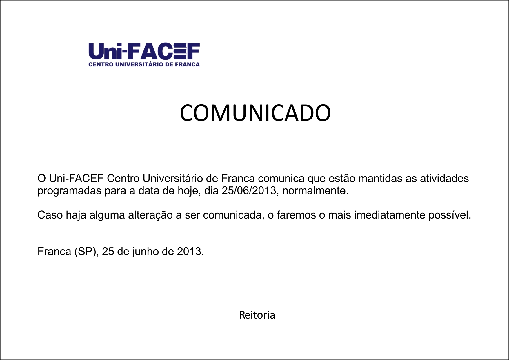 COMUNICADO