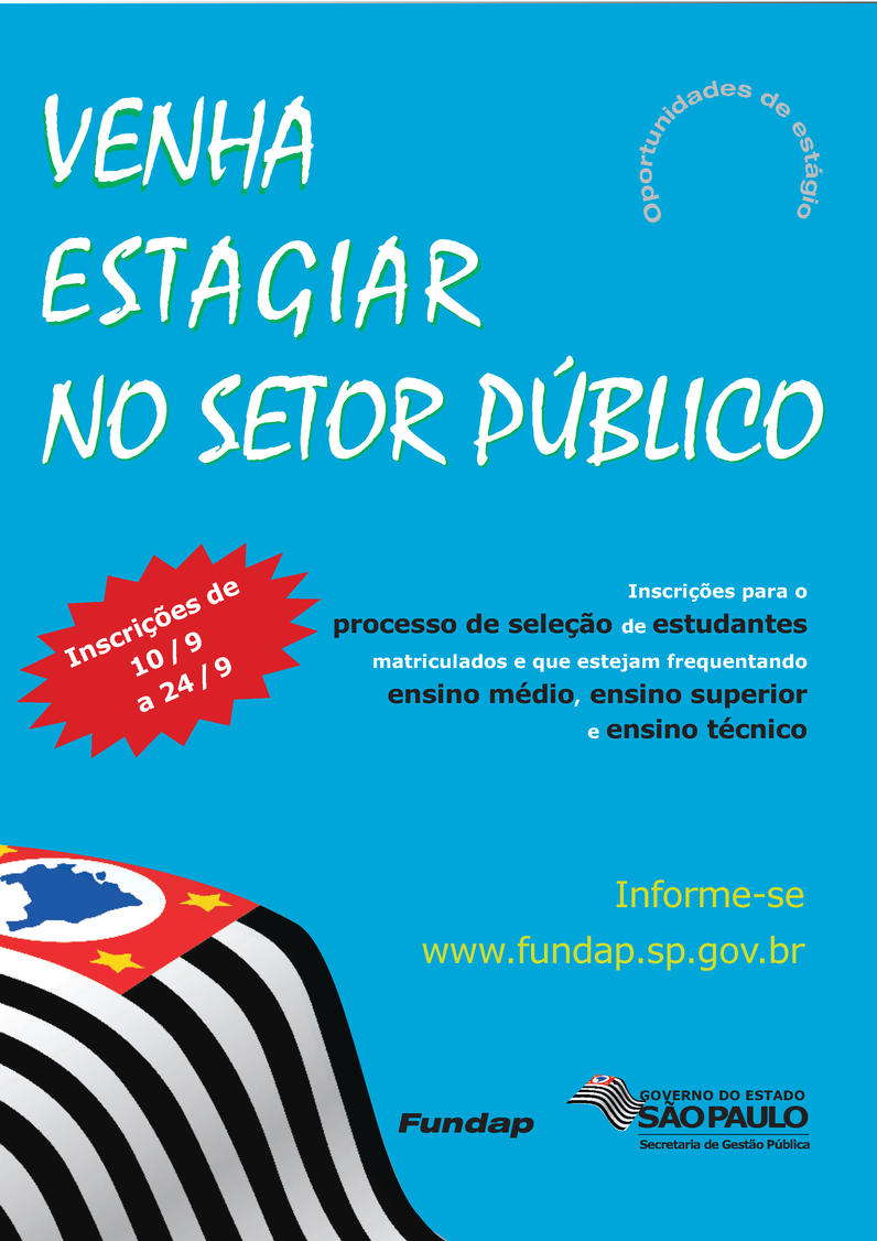 Oportunidade de estágio no Setor Público (FUNDAP)