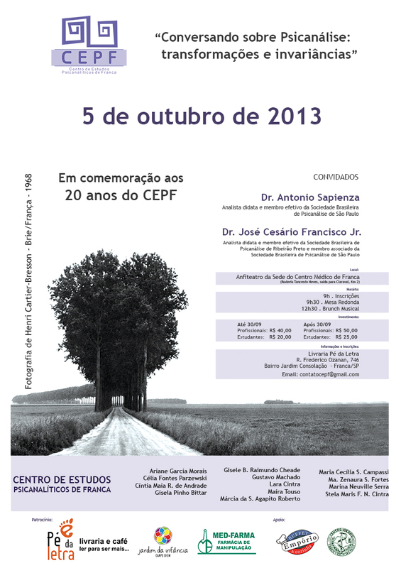 “Conversando sobre Psicanálise: transformações e invariâncias” – encontro marca os 20 anos do CEPF