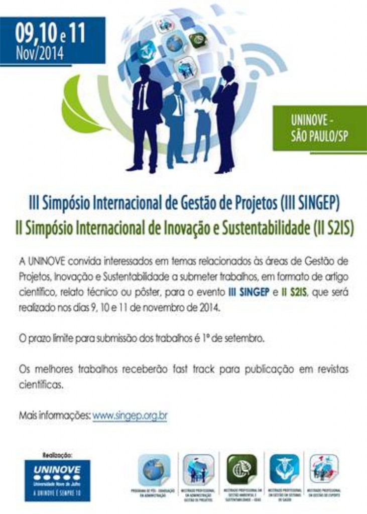 III SINGEP – Submissão de trabalhos até 01/09