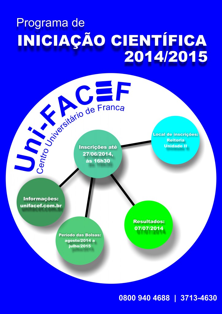Inscrições abertas para Programa de Iniciação Científica Uni-FACEF 2014-2015