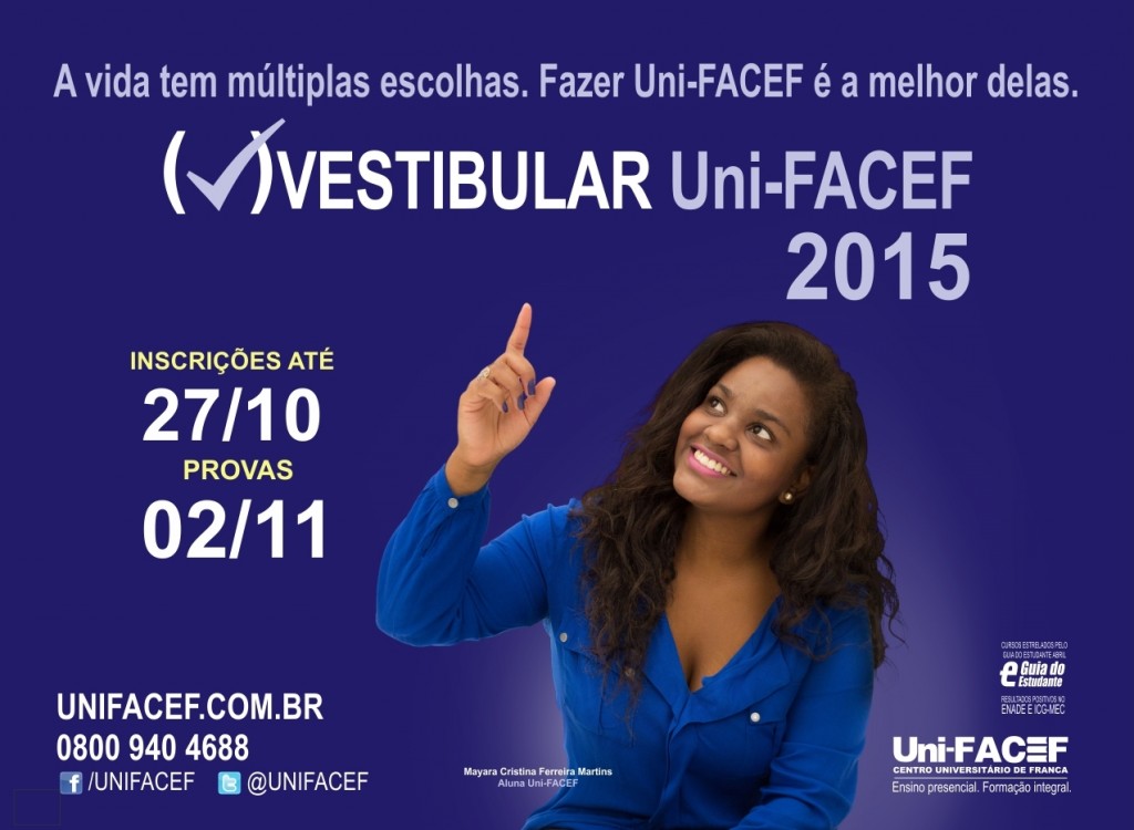 VESTIBULAR Uni-FACEF 2015 – Inscrições começam hoje