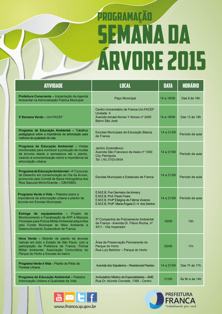 Semana da Árvore 2015 – Veja a programação