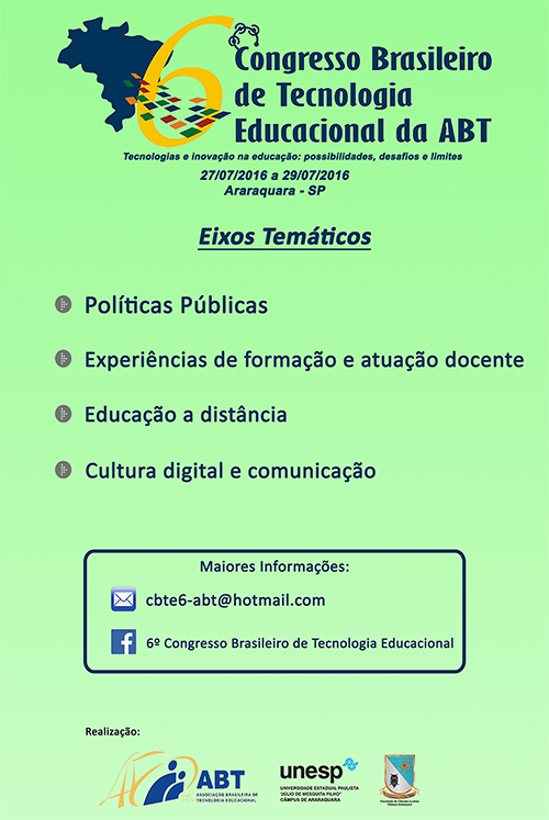 6º Congresso Brasileiro de Tecnologia Educacional. Participe.