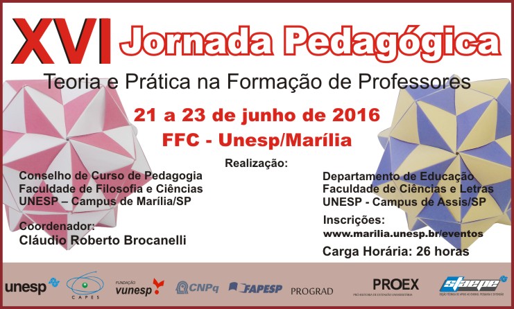 XVI Jornada Pedagógica Unesp. Participe.