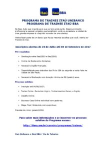 Programa de Trainee – Itaú