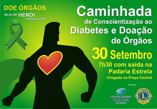 Santa Casa de Franca promove caminhada para conscientização sobre doação de órgãos e Diabetes