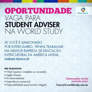 Oportunidade de vaga para o Student Adviser