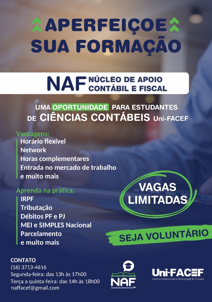 NAF Uni-FACEF abre vagas para voluntários