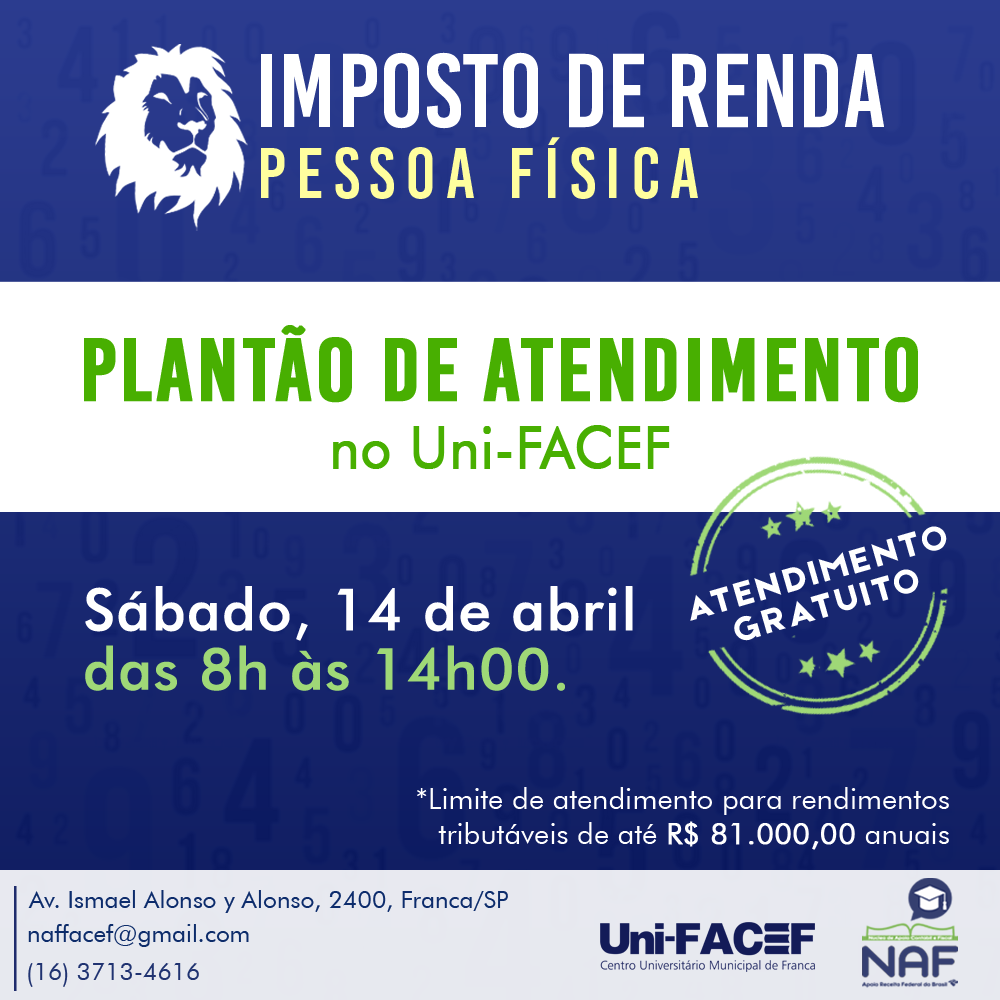 NAF Uni-FACEF tem atendimento para Imposto de Renda