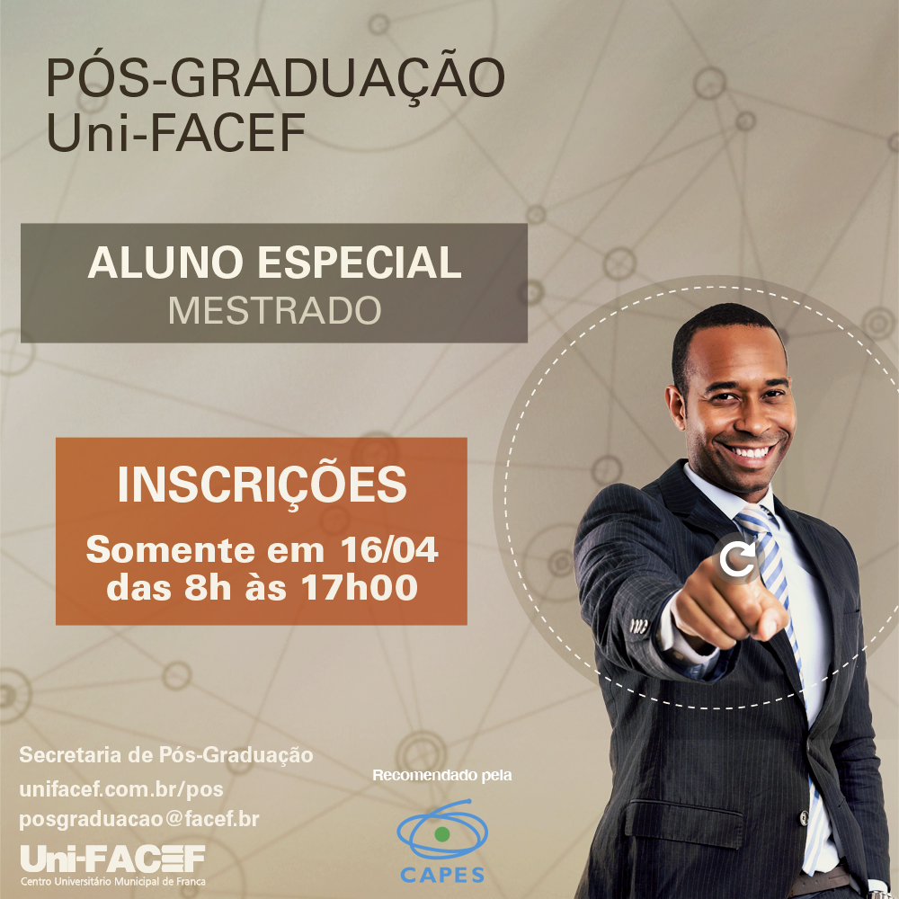 Mestrado Uni-FACEF abrirá inscrições para Aluno Especial