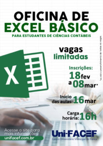 Curso de Excel para estudantes de Ciências Contábeis, do Uni-FACEF