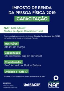 Nova capacitação para atendimento de Imposto de Renda