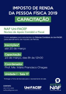 Curso de capacitação, no Uni-FACEF, para atendimento de Imposto de Renda