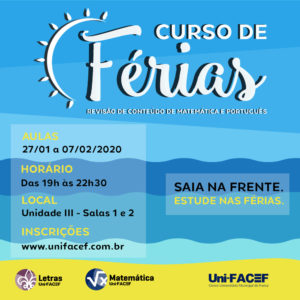 Inscrições abertas para o curso de Férias Uni-FACEF