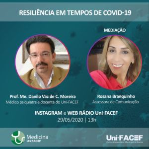 Live sobre resiliência em tempos de Covid-19 com psiquiatra da Medicina Uni-FACEF