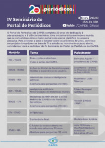 Participe do seminário promovido pelo Portal de Periódicos da Capes