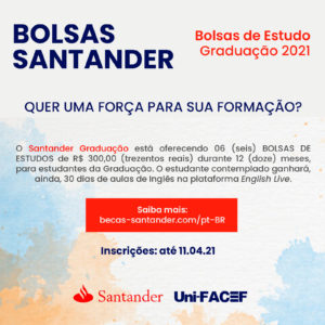 Programa de bolsas do Santander contempla estudantes do Uni-FACEF – inscrições abertas