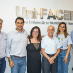 Professor João Baptista Comparini, Professor José Alfredo de Pádua Guerra, Professora Sheila Fernandes Pimenta e Oliveira, Professor Alfredo José Machado Neto, Professora Melissa Franchini Cavalcanti Bandos e Professor Silvio Carvalho Neto (da esq. p/a dir.)