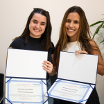 Júlia dos Reis Moraes e Beatriz Teixeira Alves, estudantes da Medicina Uni-FACEF.
