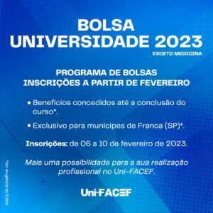 Comunicado ao estudante Uni-FACEF: a Bolsa Universidade abrirá inscrições em breve