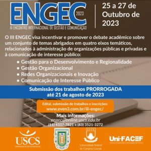 III ENGEC prorroga prazo para submissão de resumos expandidos