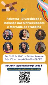 Palestra sobre diversidade e inclusão acontece na próxima quarta-feira no UniFACEF