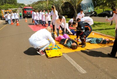 Medicina UniFACEF atua em mais uma ação de simulação de pré-atendimento em IMV-Incidente com Múltiplas Vítimas