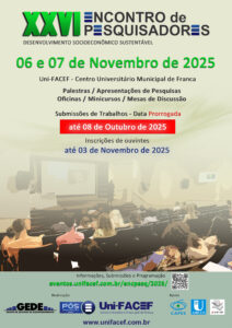 XXVI ENCONTRO DE PESQUISADORES UniFACEF prorroga chamada de trabalhos