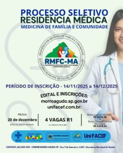 UniFACEF e Prefeitura de Morro Agudo (SP) divulgam processo seletivo para Residência Médica em Medicina da Família e Comunidade