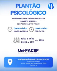 UniFACEF oferece Plantão Psicológico Gratuito para a comunidade de Franca